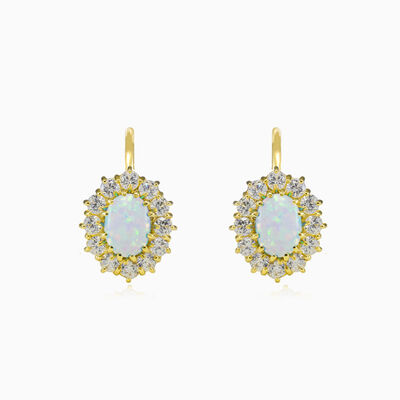 Royal gold white opal earrings woman Earrings Royal