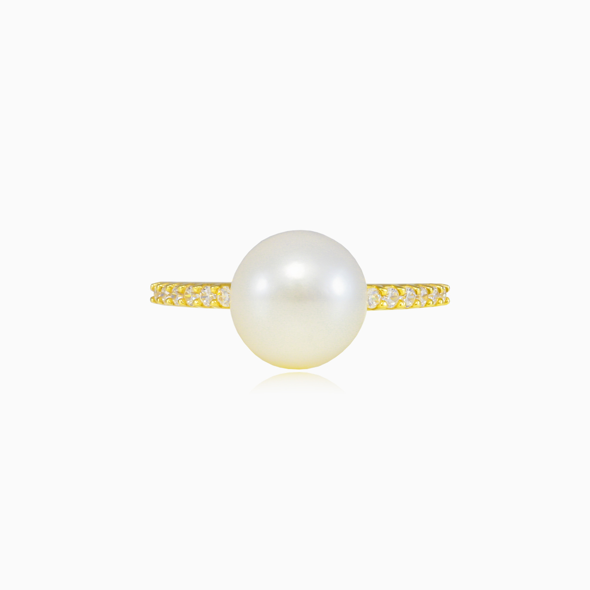 Accent gold pearl ring woman Rings Lustrous N.1