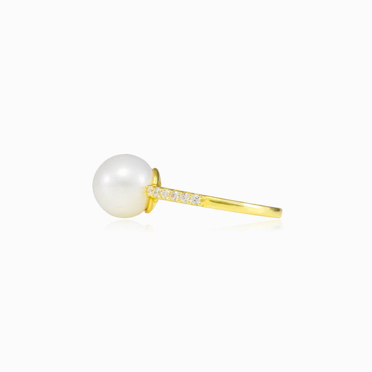 Accent gold pearl ring woman Rings Lustrous N.2