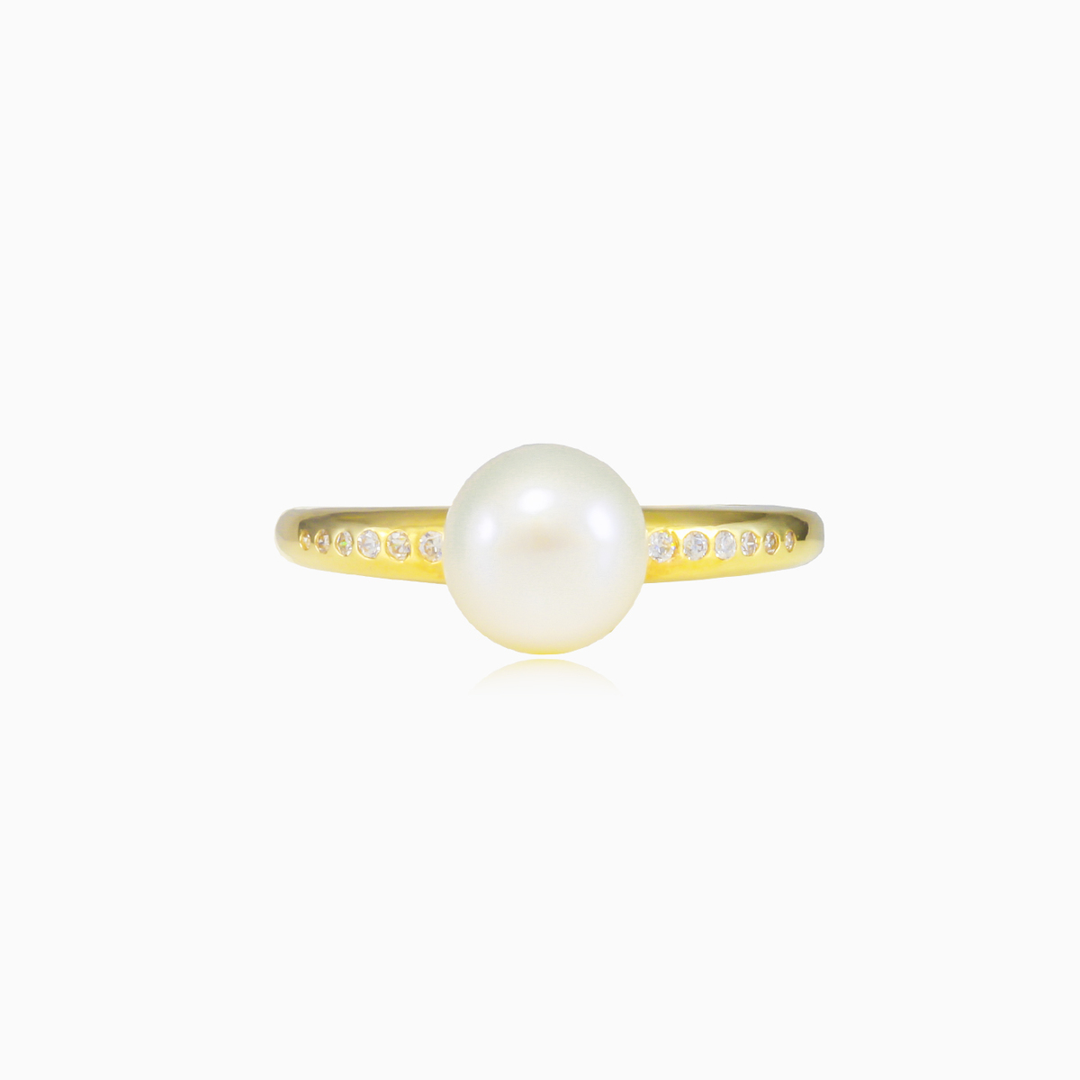 Anillo de oro con cristal y perla mujer Anillos Lustrous N.1