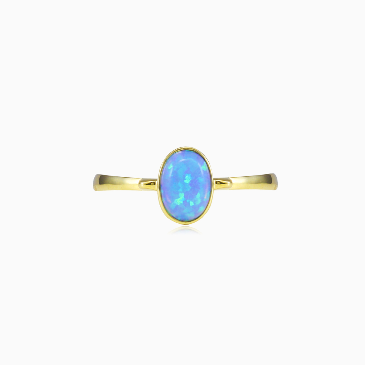 Anillo simple de oro con ópalo azul mujer Anillos Tinge N.1