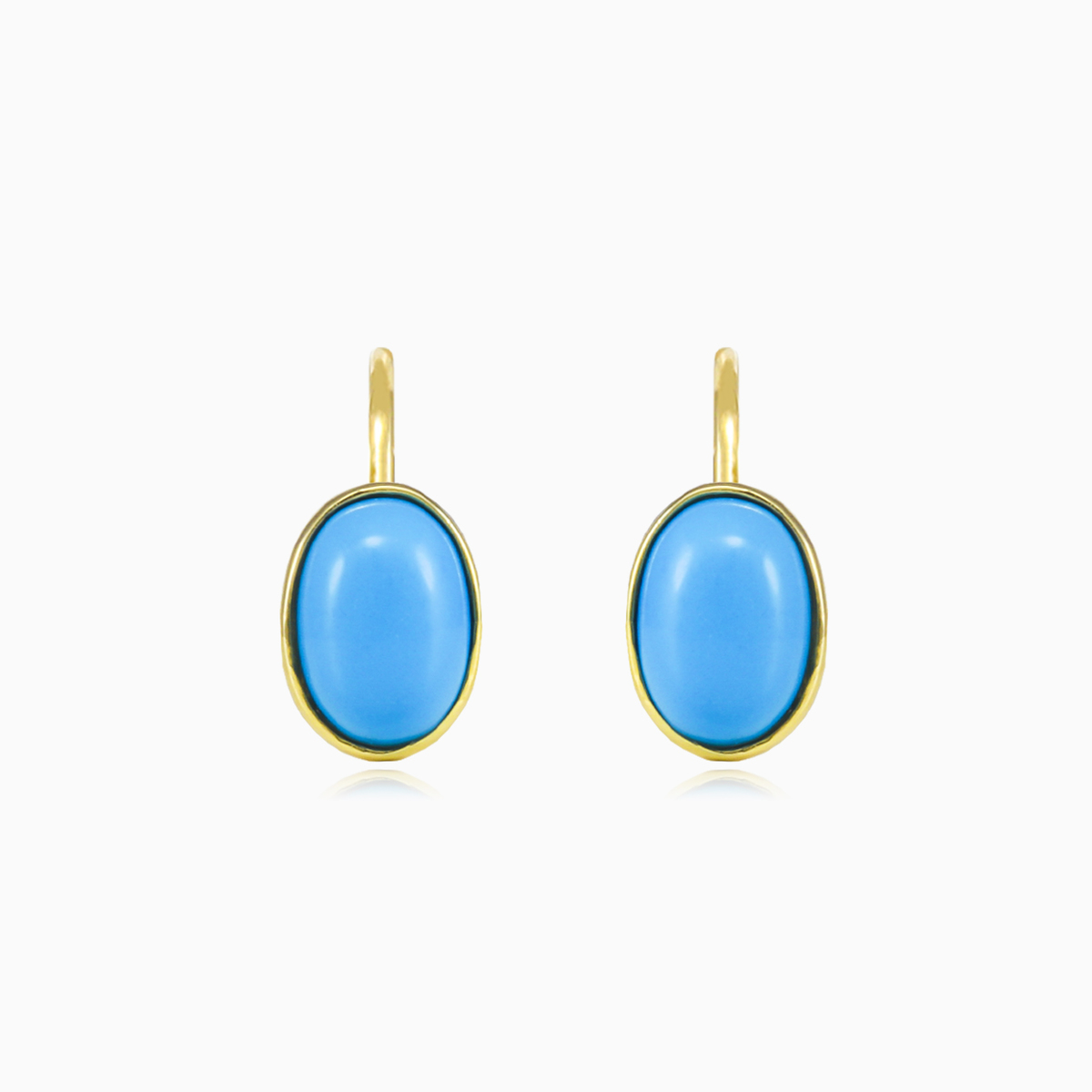Boucles d'oreilles simples en or turquoise femme Boucles d'oreilles Tinge N.1