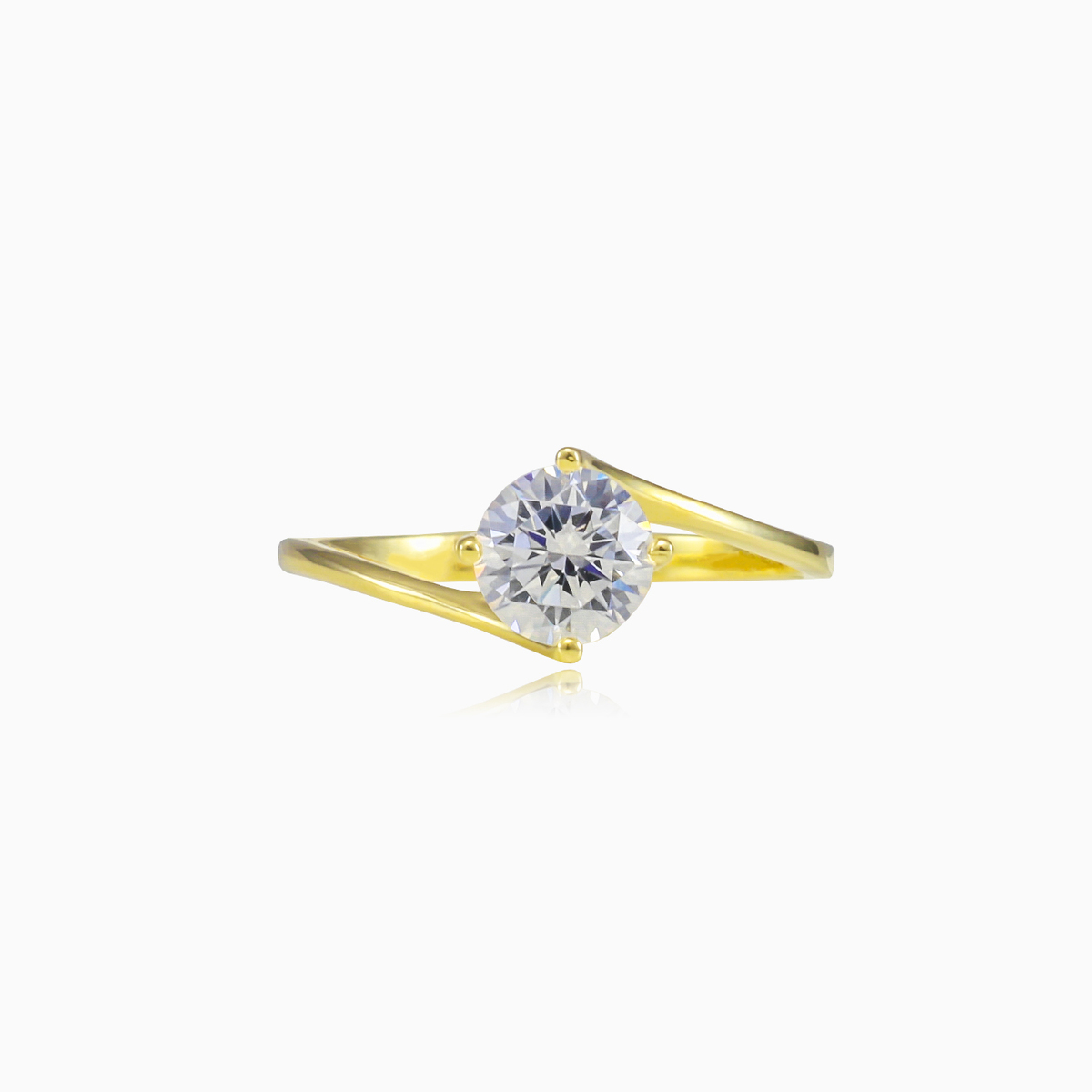 Twisted solitaire gold ring woman Engagement rings Lustrous N.1