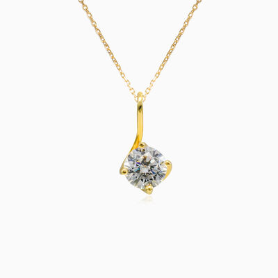 Twisted solitaire gold pendant woman Pendants Lustrous