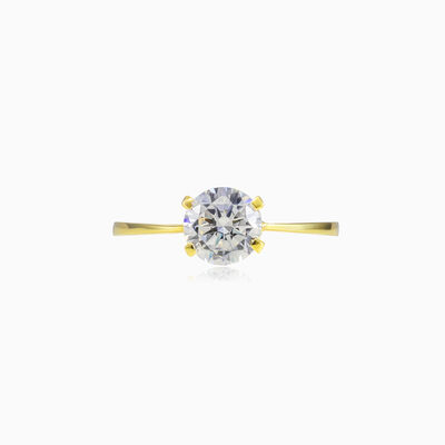 Four prong gold ring woman Engagement rings Lustrous