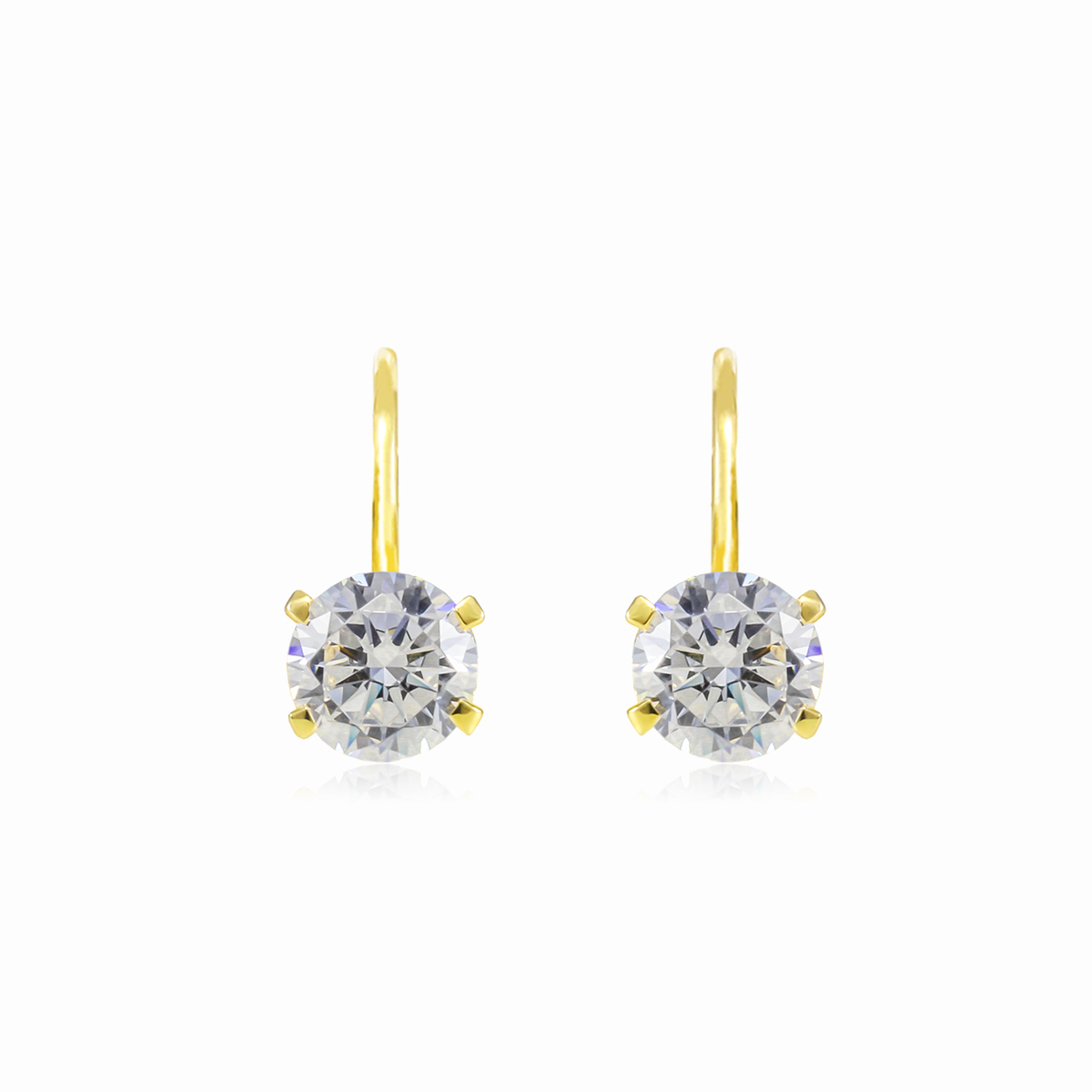 Pendientes de oro de cuatro puntas mujer Pendientes Lustrous N.1