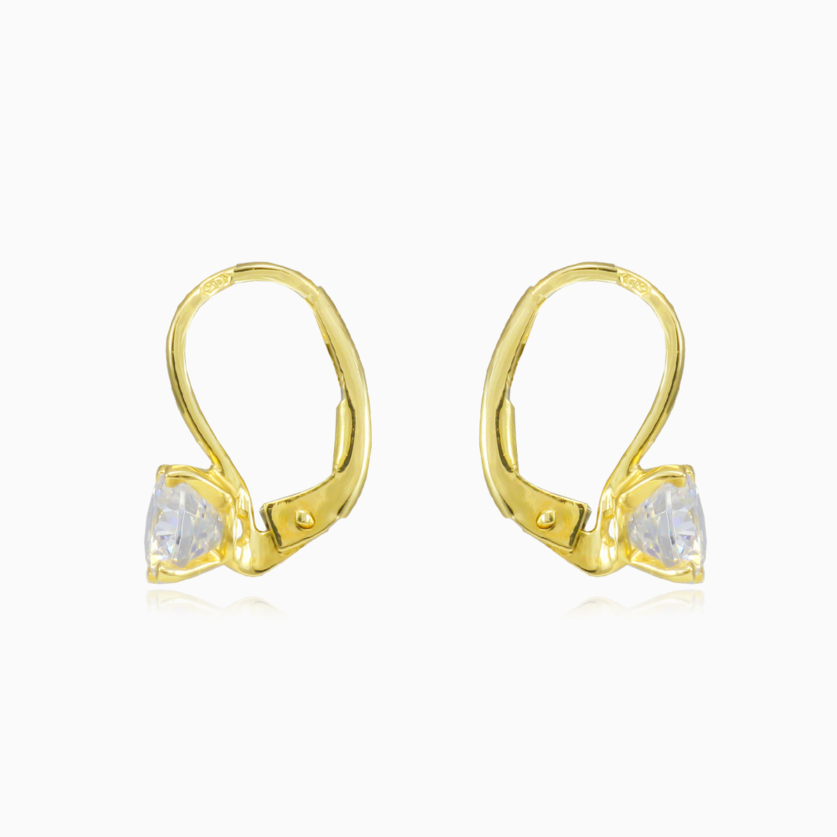 Pendientes de oro de cuatro puntas mujer Pendientes Lustrous N.2
