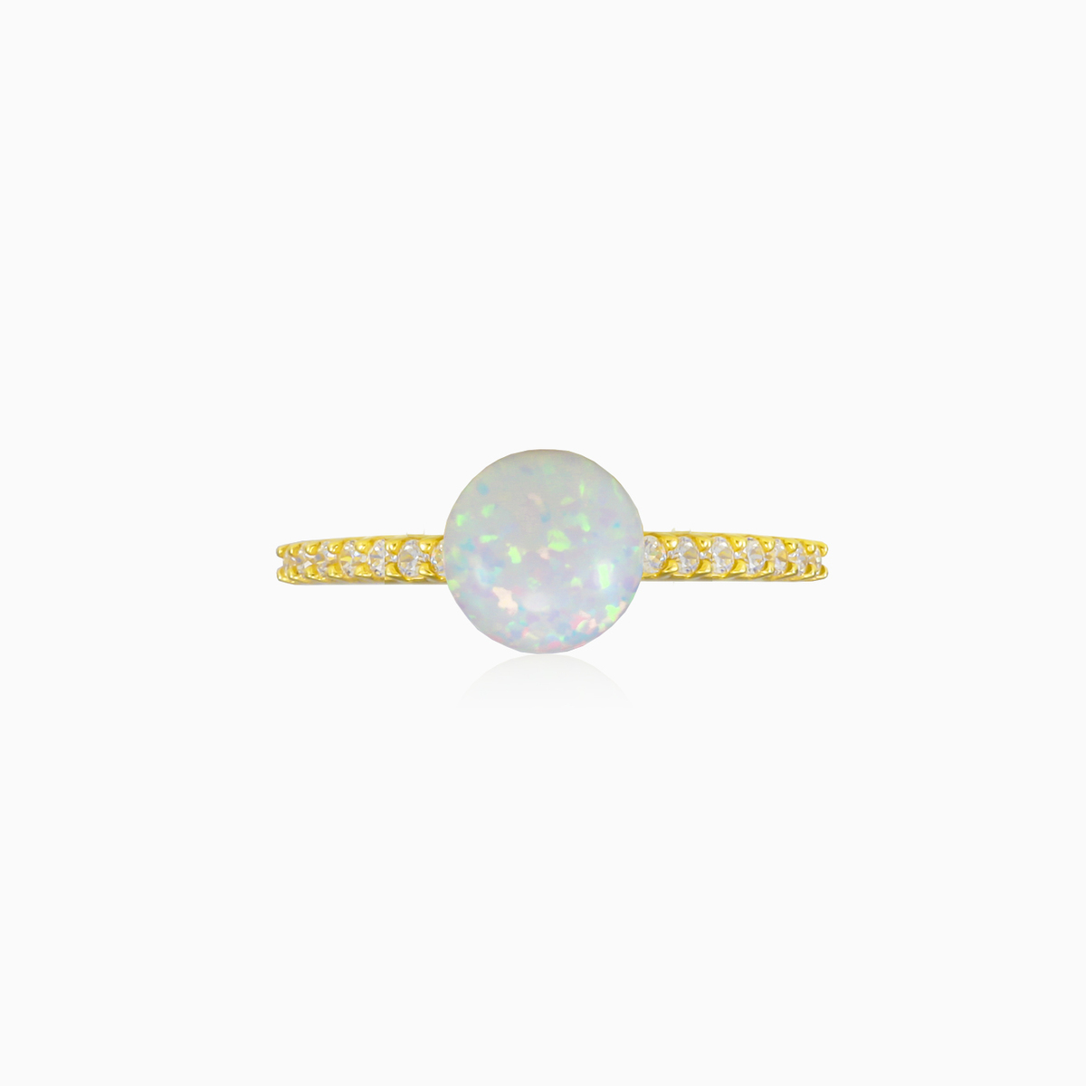 Accent gold white opal ring woman Rings Tinge N.1