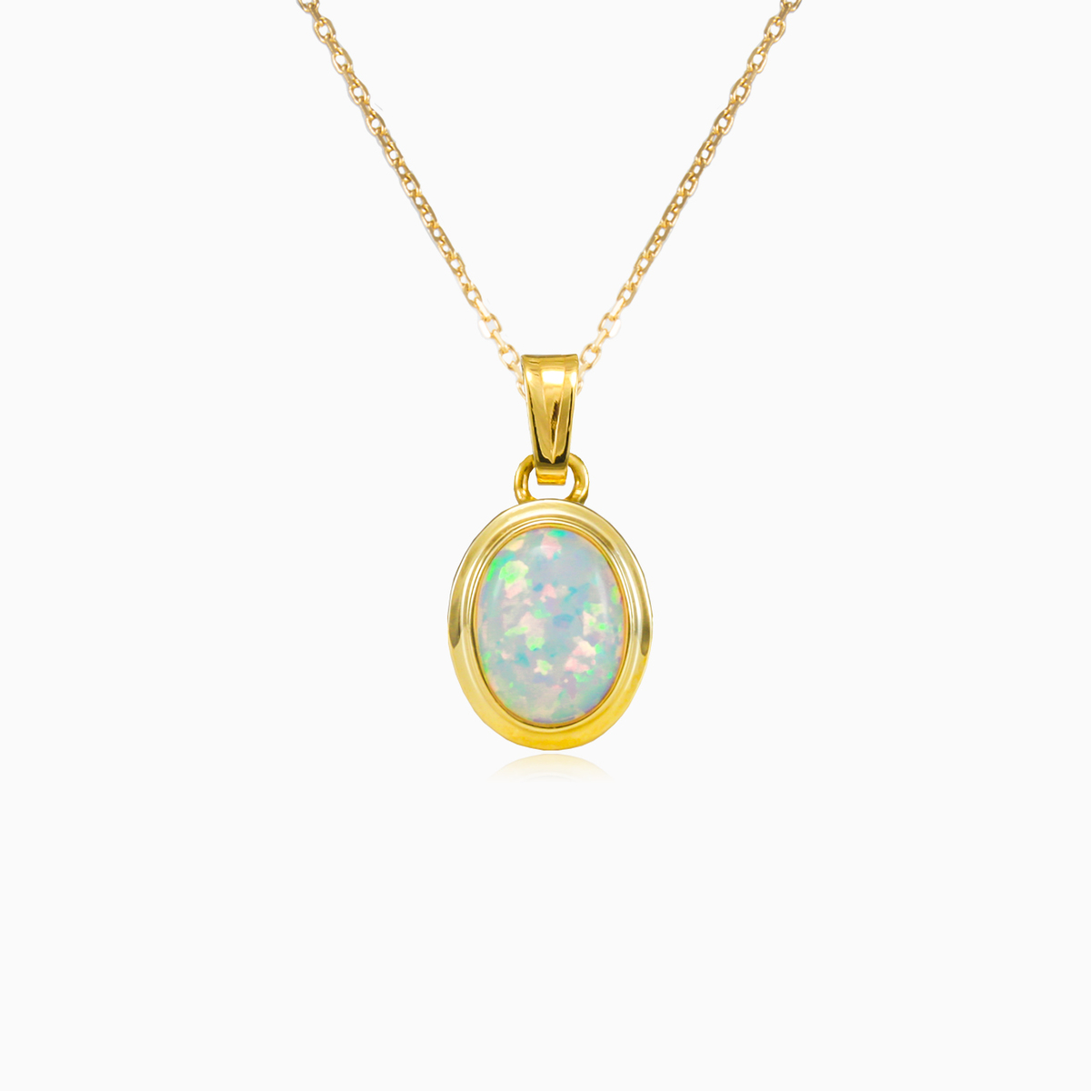 Pendentif opale blanche classique femme Pendentifs Tinge N.1