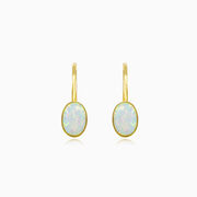 Simple white opal gold earrings woman Earrings Tinge