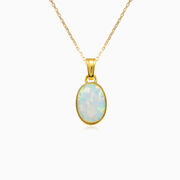 Colgante simple de oro con ópalo blanco mujer Colgantes Tinge