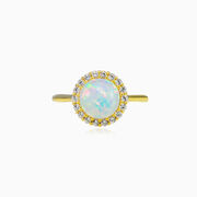 Halo white opal gold ring woman Engagement rings Royal