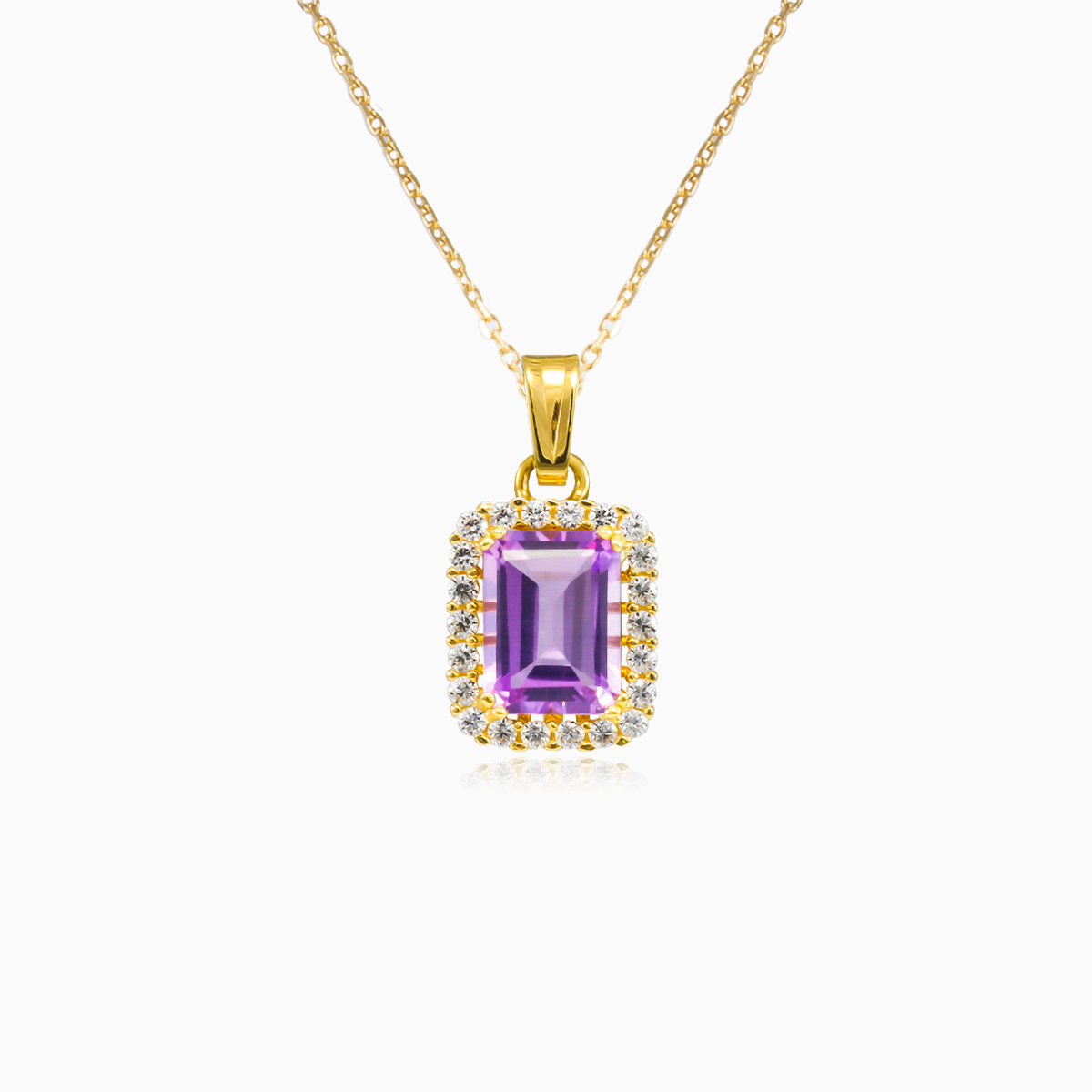 Кулон с аметистом изумрудной огранки  Женские Подвески Royal N.1