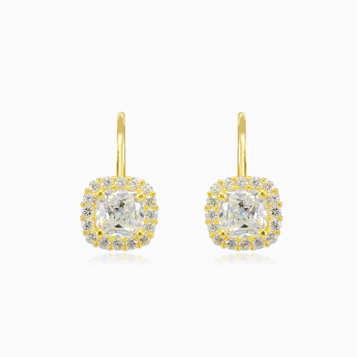 Pendientes de oro con cristal redondo	 mujer Pendientes Royal N.1