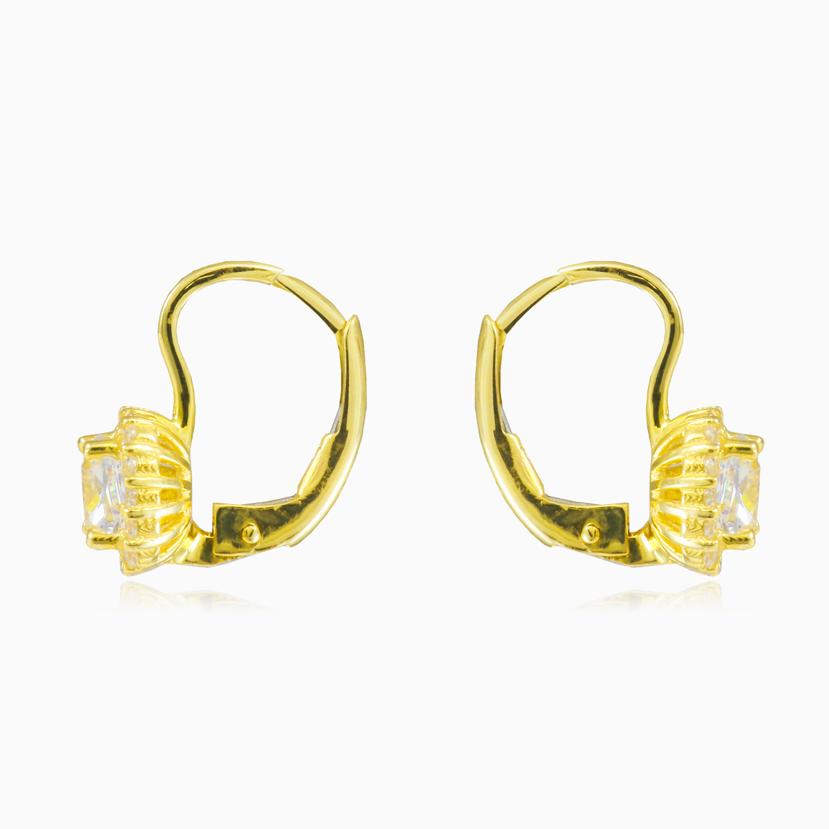 Pendientes de oro con cristal redondo	 mujer Pendientes Royal N.2