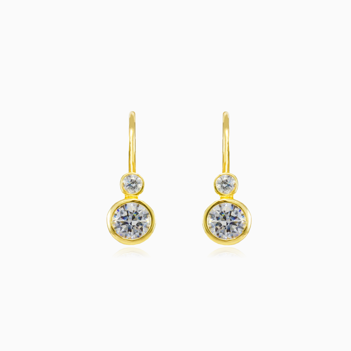 Bezel crystals gold earrings woman Earrings Lustrous N.2