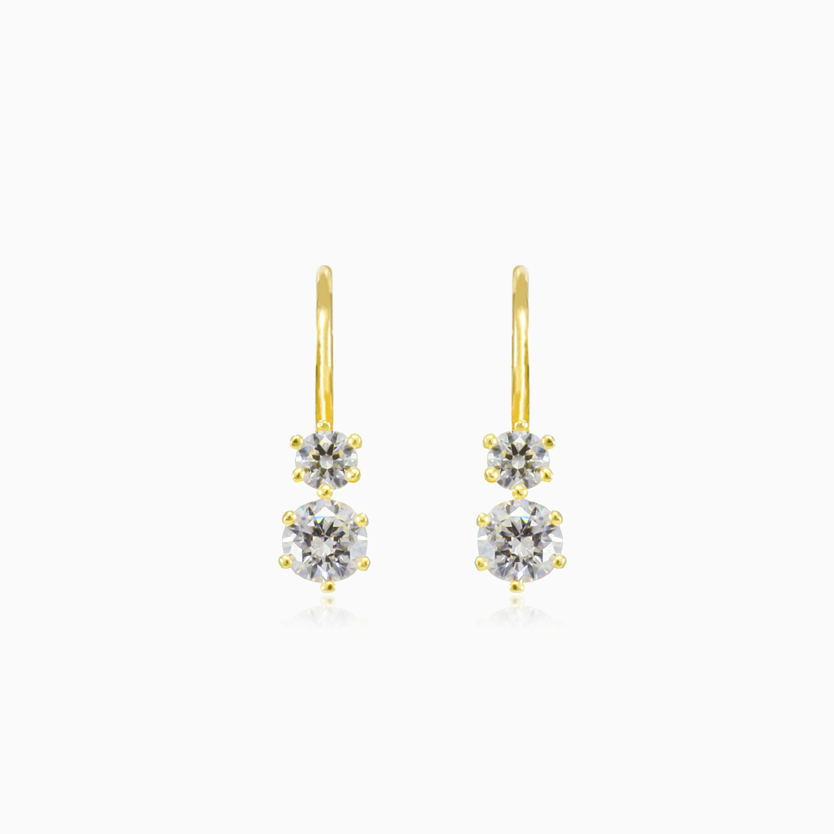 Pendientes de oro de seis puntas de cristal mujer Pendientes Lustrous N.1