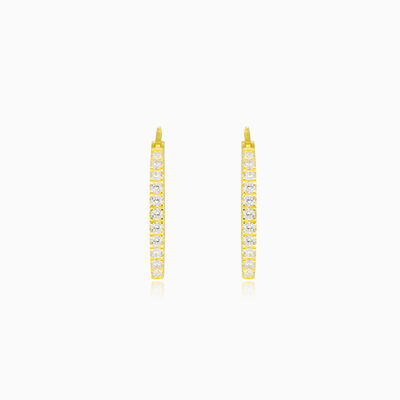 Gold crystal hoop woman Earrings Lustrous