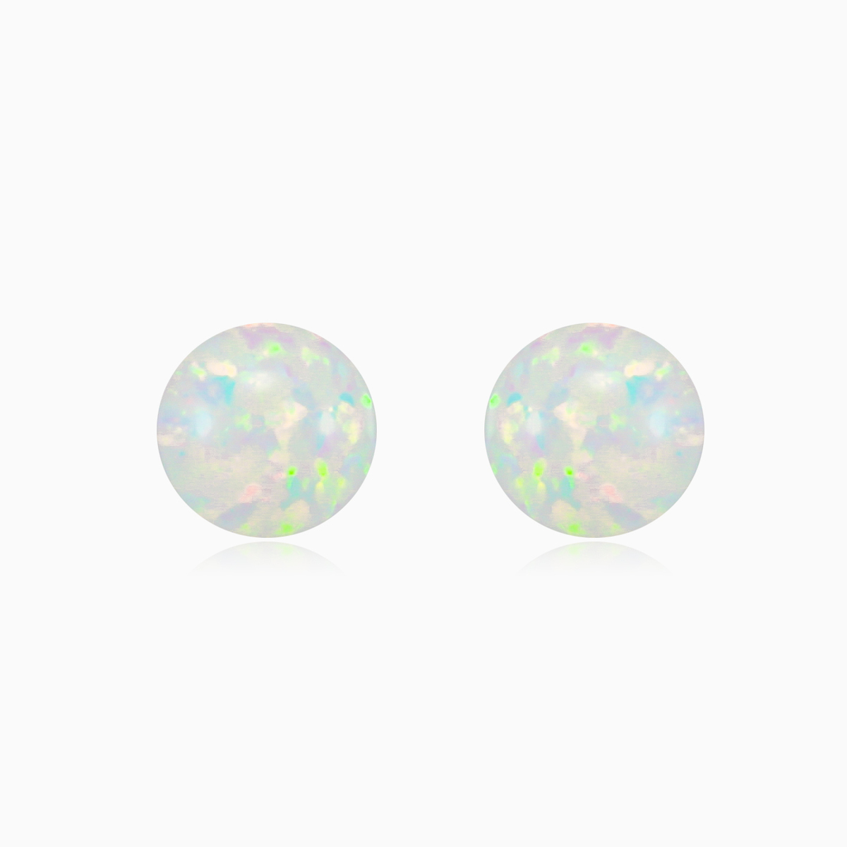 Aretes de ópalo blanco y oro mujer Pendientes Tinge N.1