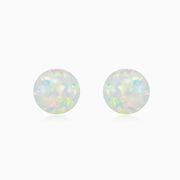 Aretes de ópalo blanco y oro mujer Pendientes Tinge