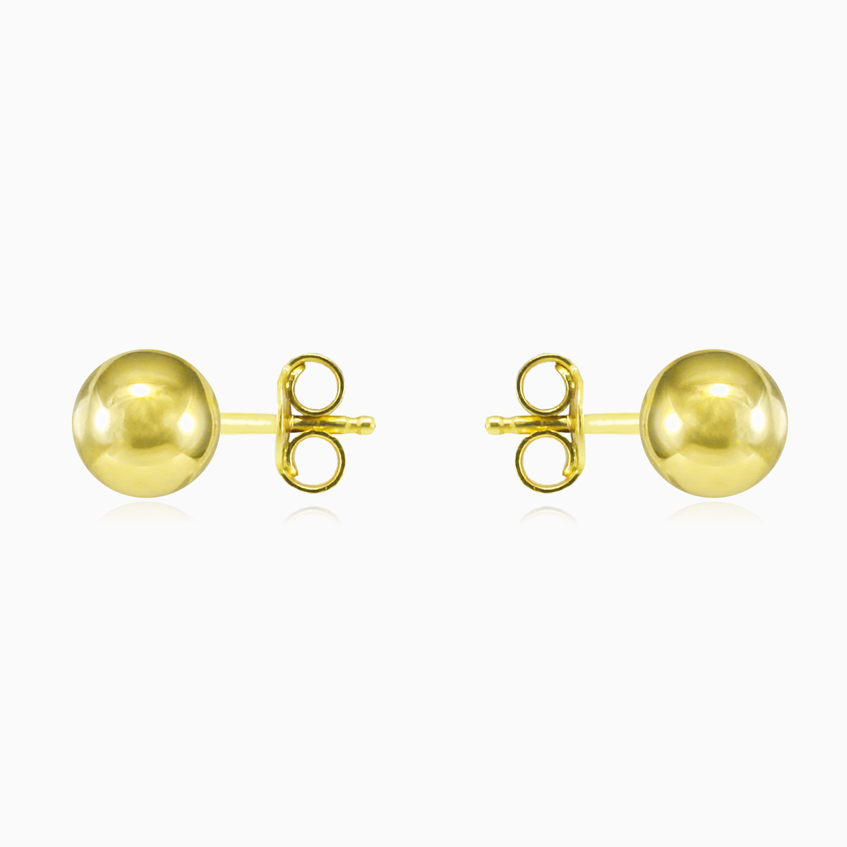 Yellow gold ball studs unisex Earrings Lustrous N.2
