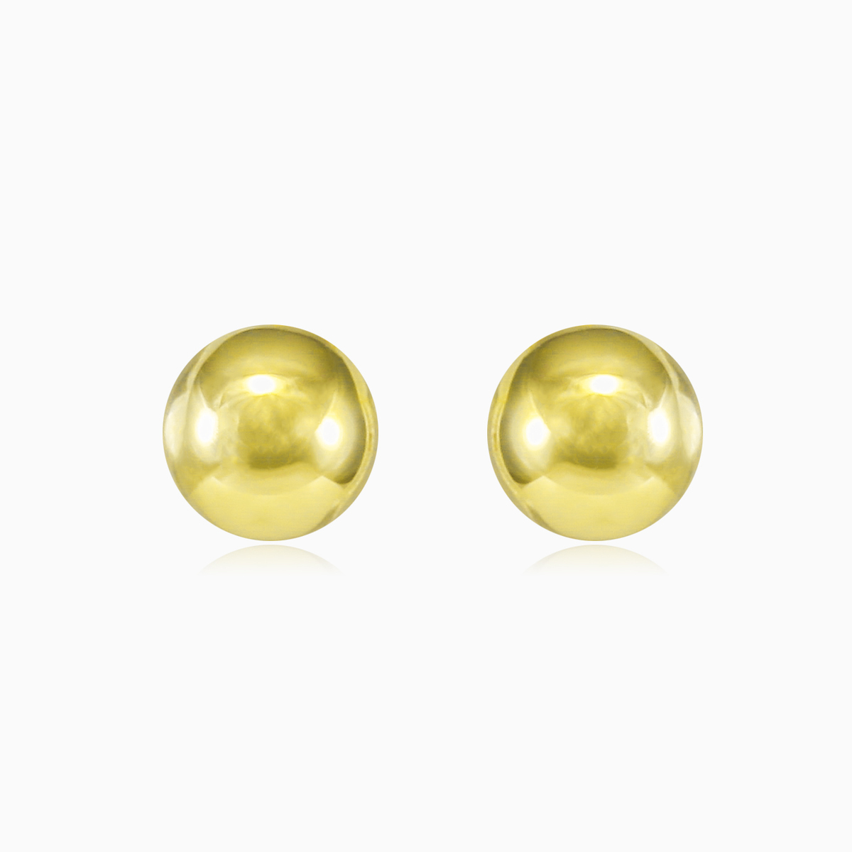 Gelbgoldene Halbkugelknöpfe unisex Ohrringe Lustrous N.1