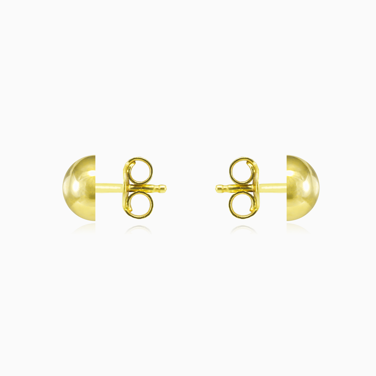 Gelbgoldene Halbkugelknöpfe unisex Ohrringe Lustrous N.2