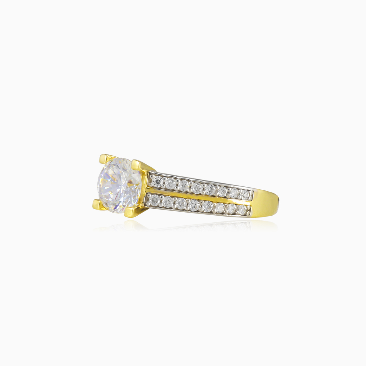 Anillo cepillado de oro  mujer Anillos de compromiso Lustrous N.2