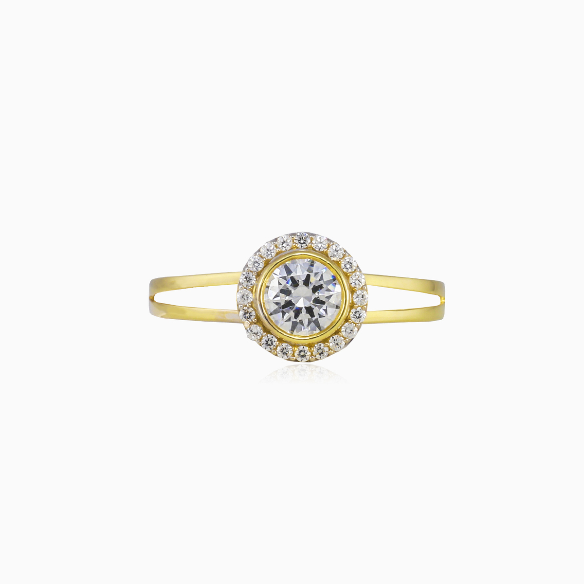 Anillo de oro amarillo pulido y brillante mujer Anillos de compromiso Royal N.1