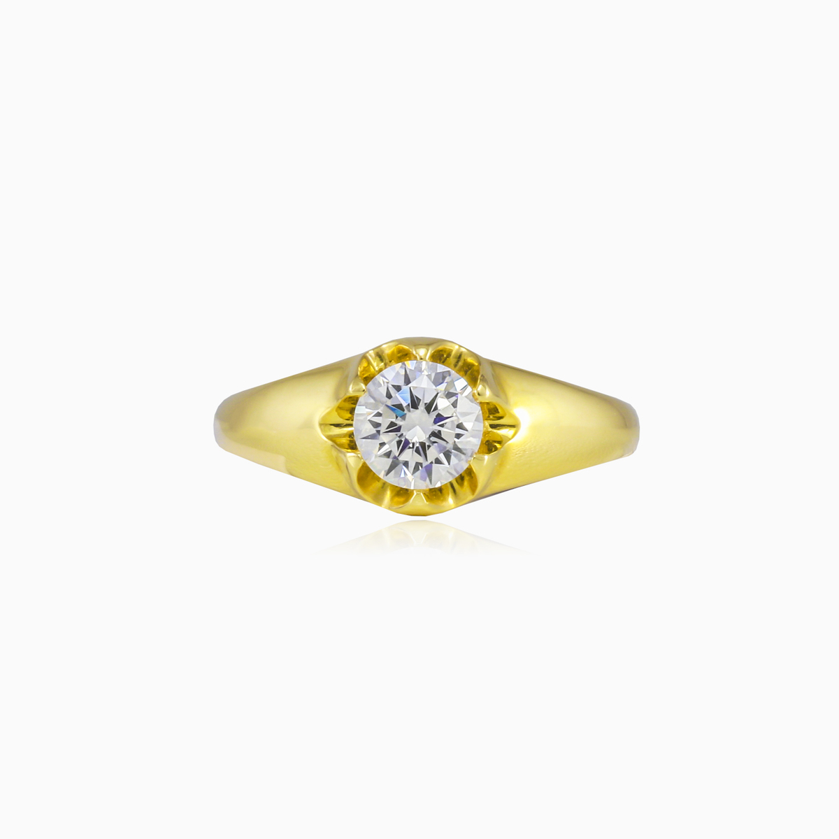 Levitating crystal gold ring unisex Engagement rings Lustrous N.1