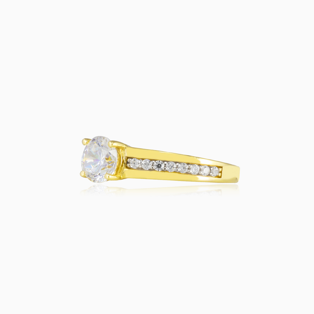 Contemporary accent gold ring woman Engagement rings Lustrous N.2