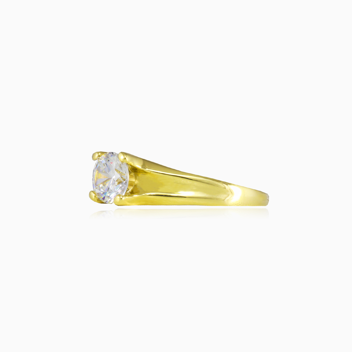 Anillo de cristal de oro tallado
 unisex Anillos de compromiso Lustrous N.2