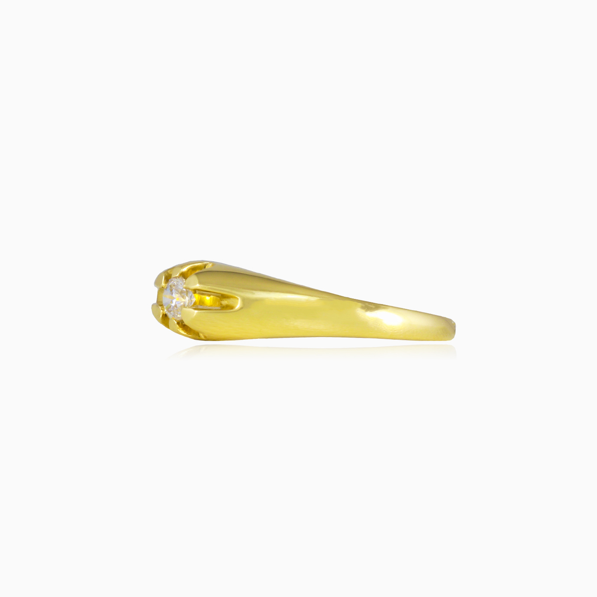 Золотое кольцо с блестящим круглым кристаллом unisex Помолвочные кольца Lustrous N.2