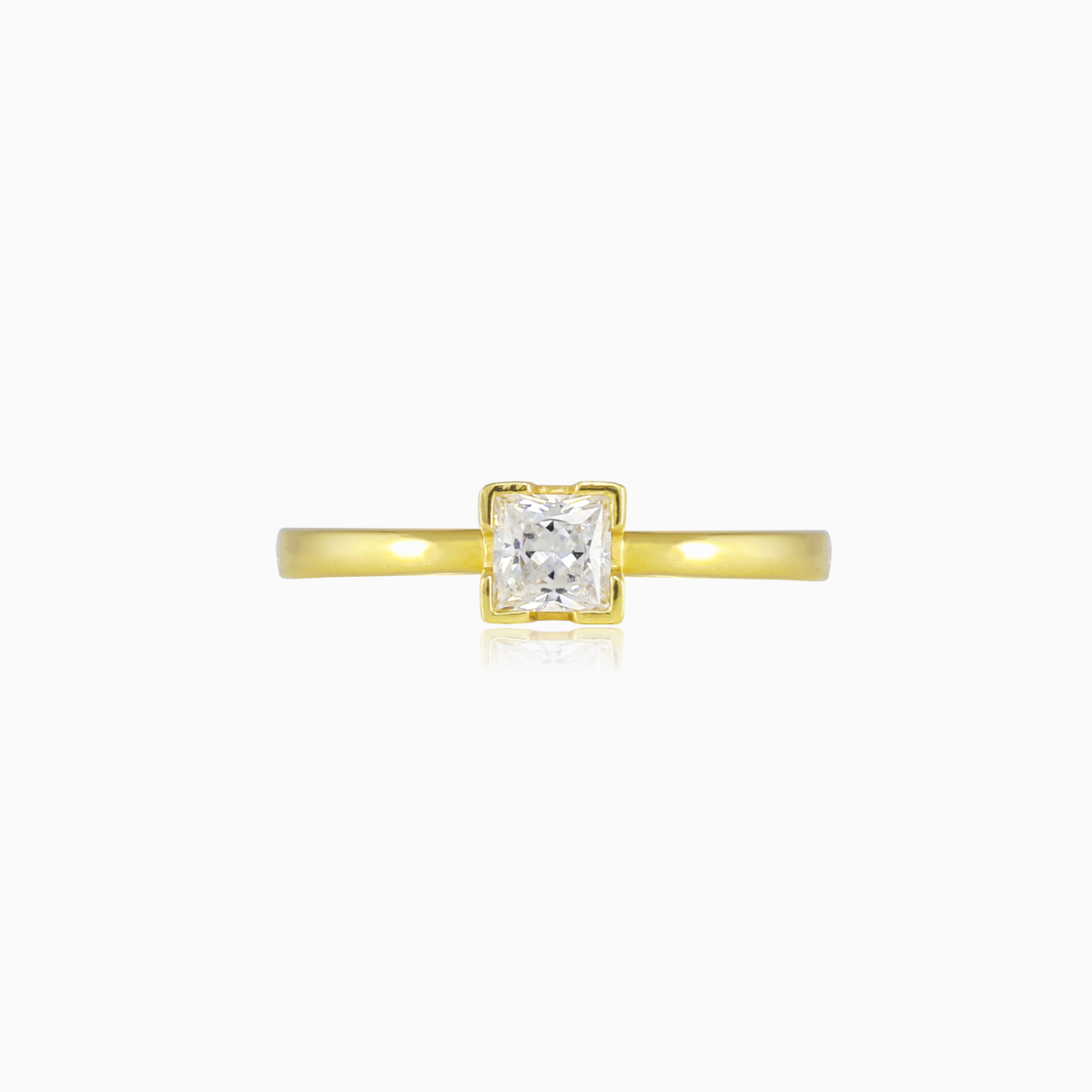Bague princesse solitaire en cristal d'or femme Bagues de fiançailles Lustrous N.1