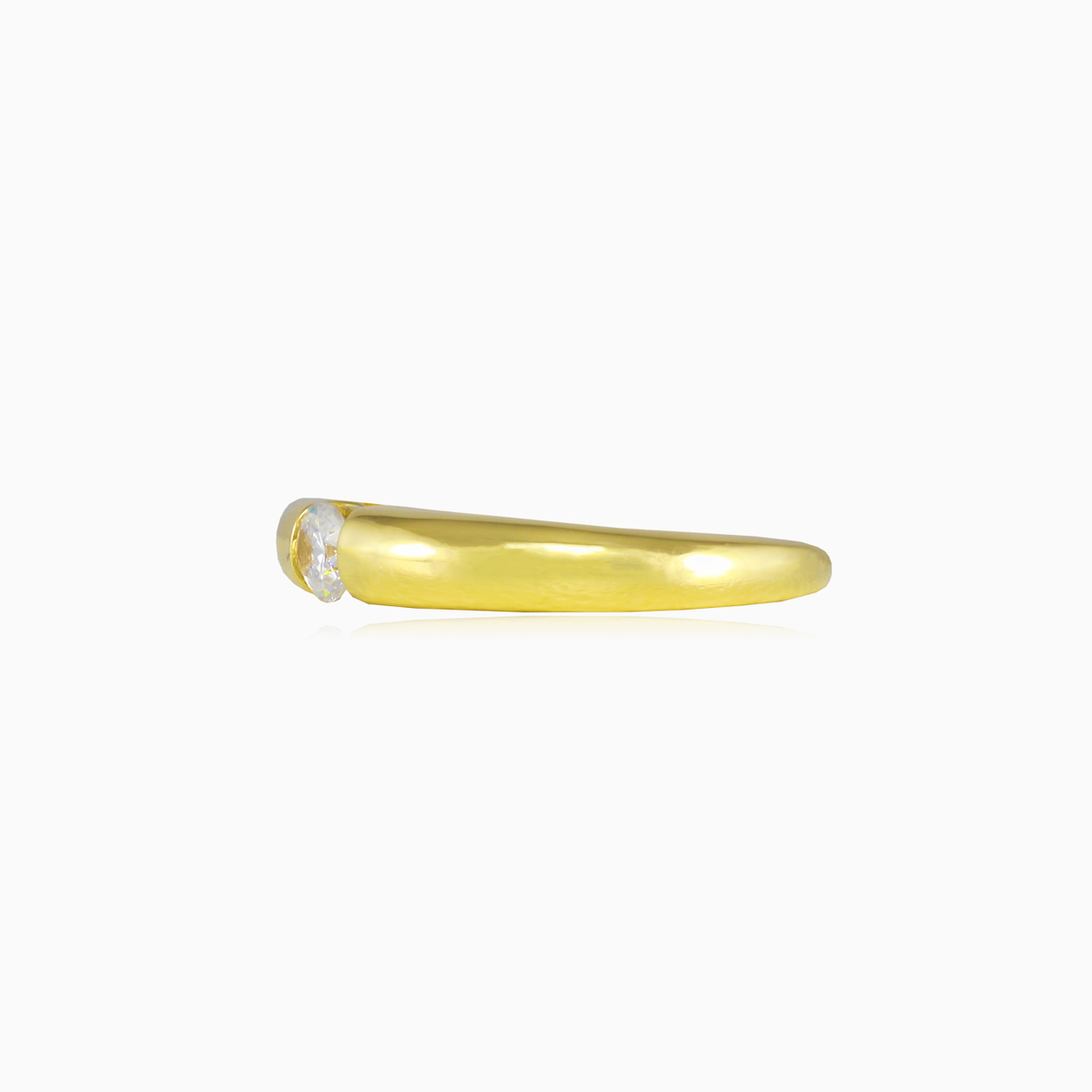 Round tension gold ring unisex Engagement rings Lustrous N.2