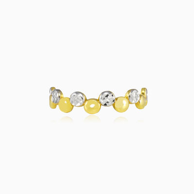 Yellow and white gold bubble ring woman Wedding rings Lustrous