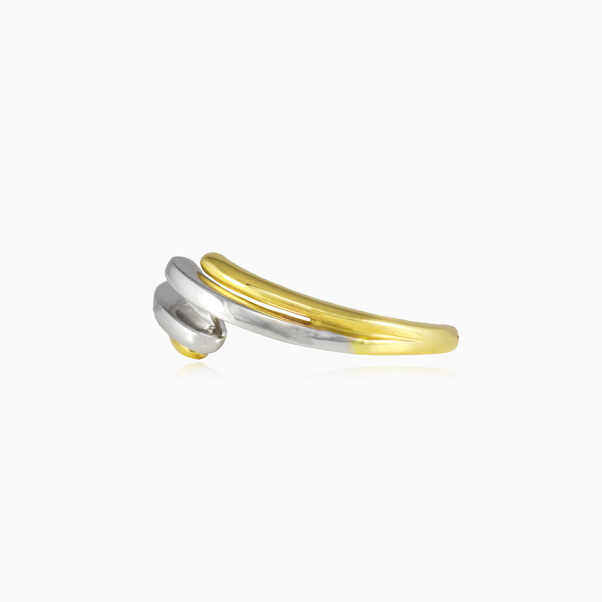 Twisted white and yellow gold ring Женские Кольца Lustrous N.2