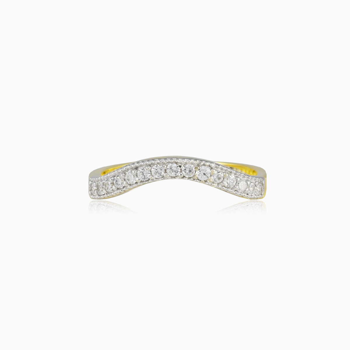 Gewellter Kristall- und Goldring Frauen Eheringe Lustrous N.1