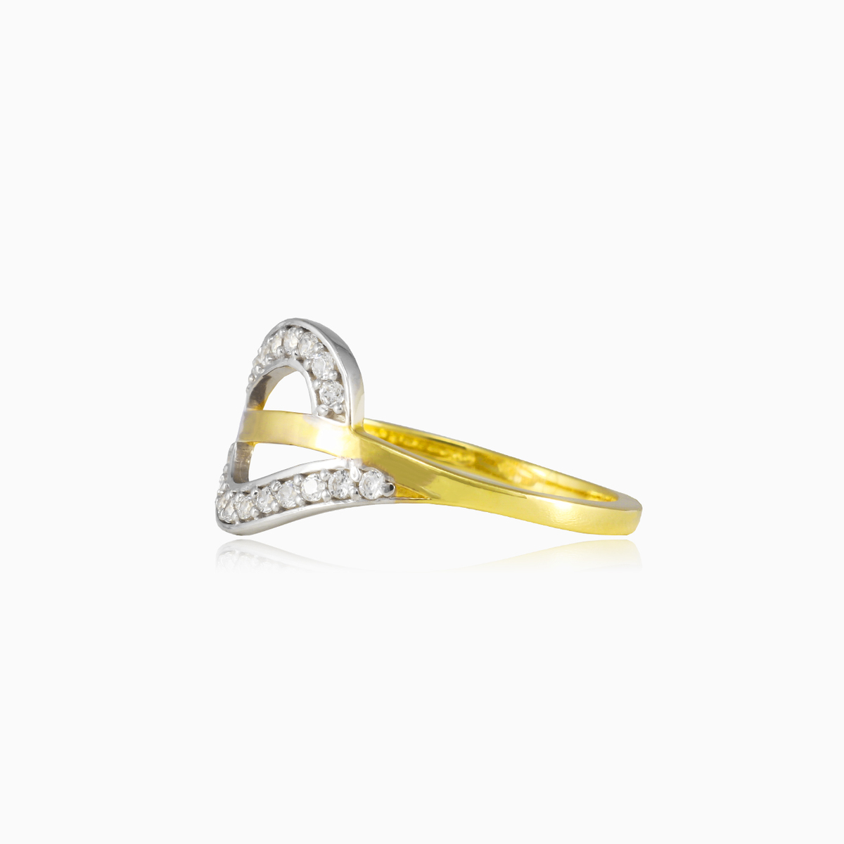Zwei Wellen Goldring Frauen Ringe Lustrous N.2