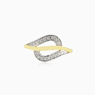 Anillo de oro de dos ondas mujer Anillos Lustrous