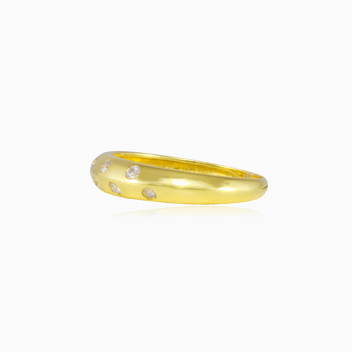 Crystal dots gold ring woman Wedding rings Lustrous N.2