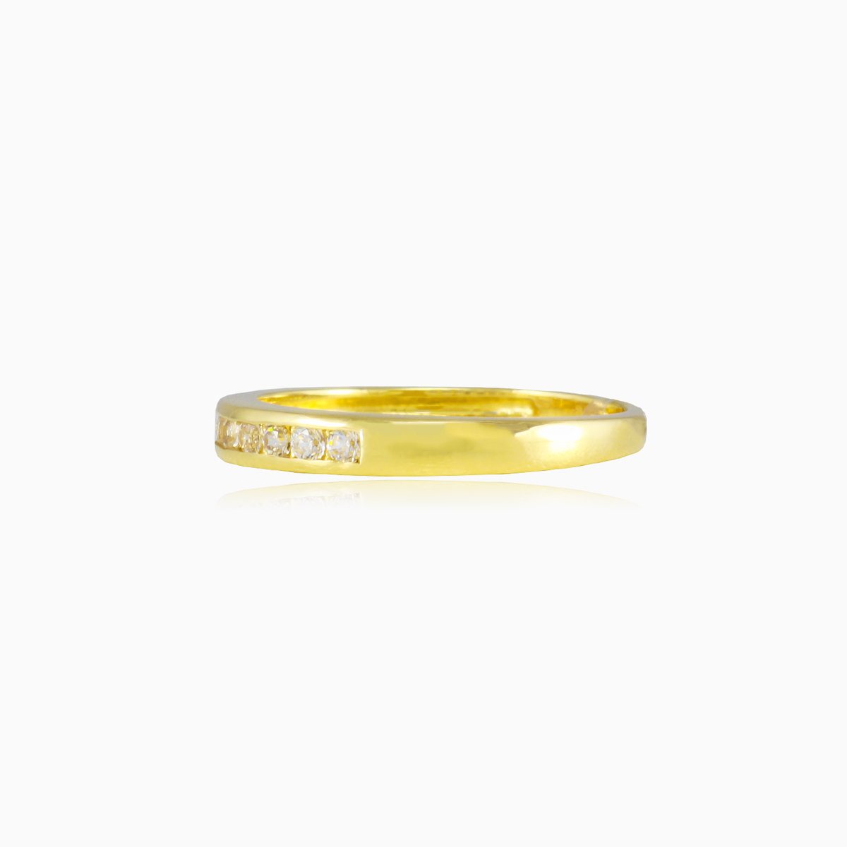 Chanel crystal line gold ring unisex Wedding rings Lustrous N.2