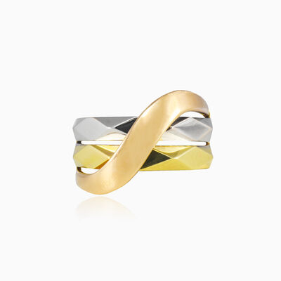 Cubic three gold ring woman Rings Lustrous