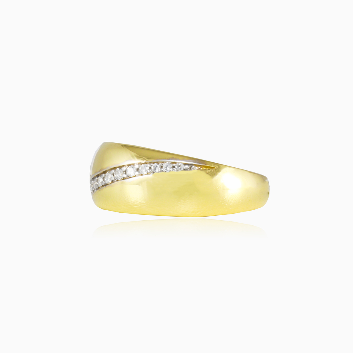 Kristall diagonaler Goldring Frauen Ringe Lustrous N.2