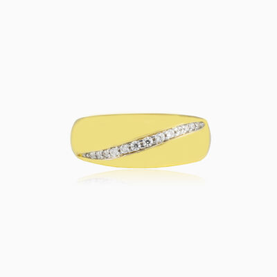 Kristall diagonaler Goldring Frauen Ringe Lustrous