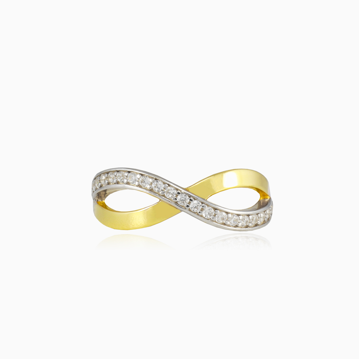 Anillo infinito de oro con una línea de cristales mujer Anillos Lustrous N.1