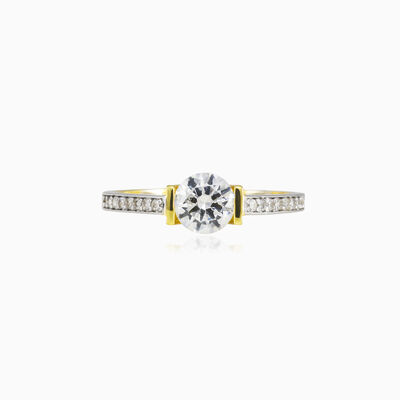 Tension accent gold ring woman Engagement rings Lustrous