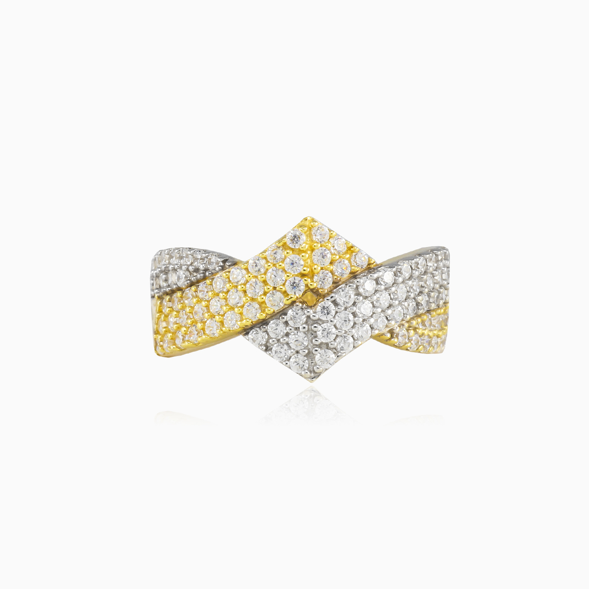 Zig Zag two-color gold ring woman Rings Lustrous N.1