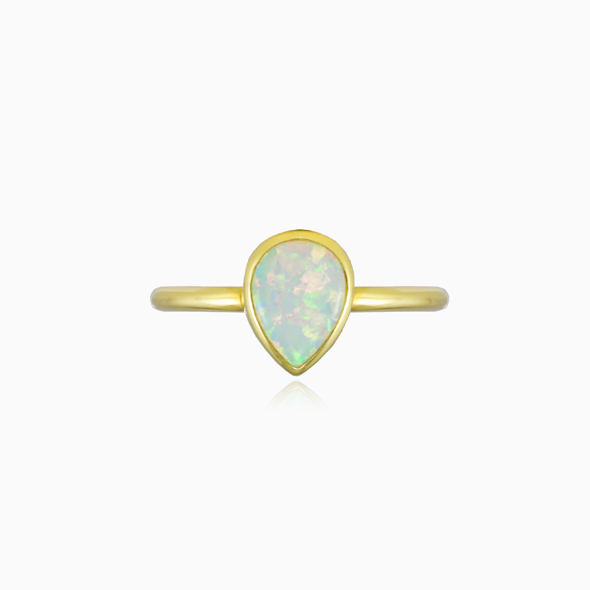 Petite pear opal gold ring woman Rings Tinge N.1