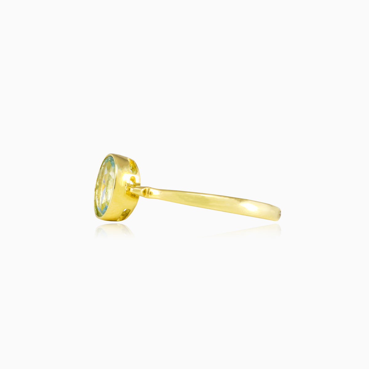 Bezel oval topaz gold ring Женские Кольца Tinge N.2